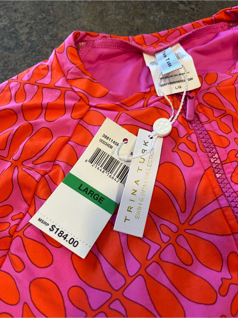 Trina Turk Trellis Paddle Board One-Piece, size L, NWT - Picture 5 of 10